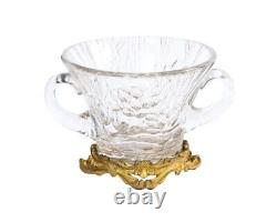 French Ormolu-Mounted Etched Glass Vase, Attributed to L'Escalier de Cristal