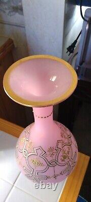 French Pink 11 inch Baccarat Opaline Vase C1900