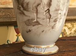 French Porcelain Opaline Vase Circa 1850s Paris