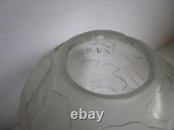 French Satin Glass DEEP ETCH Frosted BIOMORPHIC MODERIST VASE'93 Artist Signed