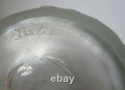 French Satin Glass DEEP ETCH Frosted BIOMORPHIC MODERIST VASE'93 Artist Signed