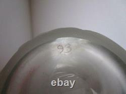 French Satin Glass DEEP ETCH Frosted BIOMORPHIC MODERIST VASE'93 Artist Signed