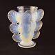 French Sevres Glass Rose Leaves Vase by PIERRE D'AVESN