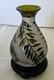 French Small 1900's Acid Etched Leaves Evergreen to Frosted Glass Vase
