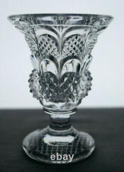 French St Louis Diamonds & Nets Pattern Pressed Flint Glass Spill Vase C. 1840