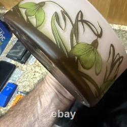 French Vase Cameo Glass Authentic Rare M Schwarzkopf France Pink Art Flowers