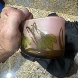French Vase Cameo Glass Authentic Rare M Schwarzkopf France Pink Art Flowers