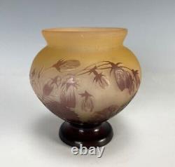 French Vase Cameo Glass Authentic Signed Emile Galle