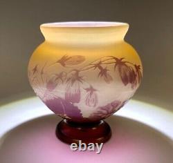 French Vase Cameo Glass Authentic Signed Emile Galle