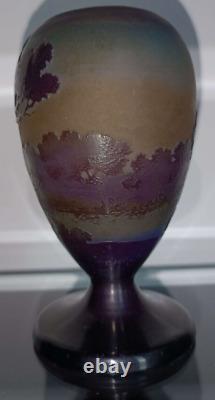French Vase Cameo Glass Authentic Signed Emile Galle 19th