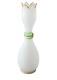 French White Opaline Glass Green Snake Vase