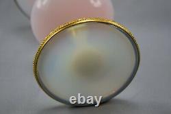 French White and Pink Opaline Glass Medicis Vase with Ormolu Bronze Mount