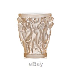 GENUINE LALIQUE Bacchantes Vase Gold Luster Bacchus Nudes Sculpture (10547600)