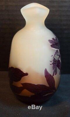 Galle Floral Cameo Art Glass Cabinet Vase