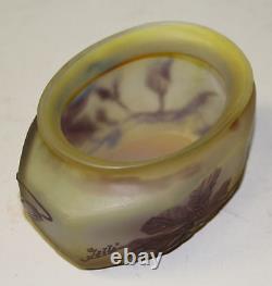 Galle French Cameo Art Glass Rectangular Paneled Vase