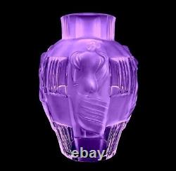 Glamorous French Art Deco Alexandrite Glass 1930' H. Hoffmann Large Vase