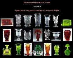 Glamorous French Art Deco Alexandrite Glass 1930' H. Hoffmann Large Vase