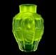 Glamorous French Art Deco Uranium Glass 1930' H. Hoffmann Large Vase