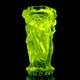 Glamorous French Art Deco Vaseline Uranium Glass 1930 H. Hoffmann Bacchantes Vase
