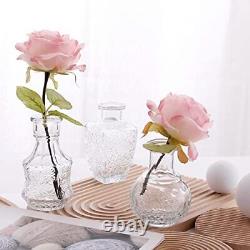 Glass Bud Vase Set of, Small Glass Vases for Flowers, Clear 30 Pcs Clear-style1