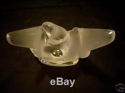 Gorgeous Lalique Frosted Crystal Sylvie Vase & Flower Frog