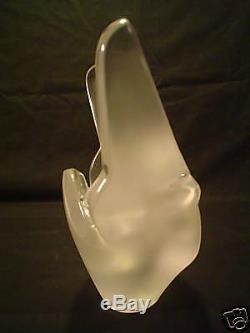 Gorgeous Lalique Frosted Crystal Sylvie Vase & Flower Frog