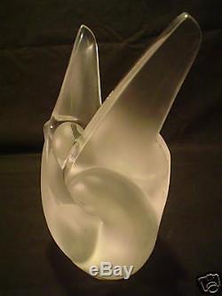 Gorgeous Lalique Frosted Crystal Sylvie Vase & Flower Frog