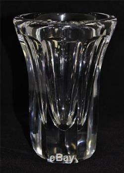 Heavy Crystal Vase Signed Daum, Nancy, France, 7 3/4 Tall x 5 1/2 Across, 6 lb