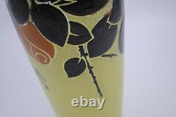 Henri Quenvil Enamel on Glass Art Glass Vase French Glass Vase 12