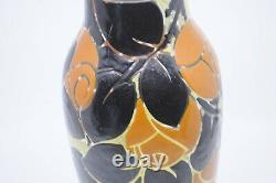 Henri Quenvil Enamel on Glass Art Glass Vase French Glass Vase 12