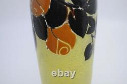 Henri Quenvil Enamel on Glass Art Glass Vase French Glass Vase 12