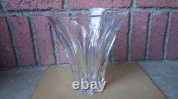 Huge 10 1/2 Inch Baccarat France Art Glass Eudes Crystal Bouquet Flower Vase