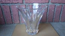 Huge 10 1/2 Inch Baccarat France Art Glass Eudes Crystal Bouquet Flower Vase