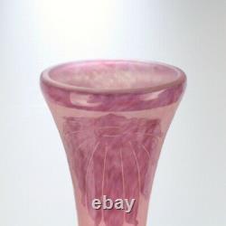 Huge Charles Schneider Le Verre Francais French Art Nouveau Glass Vase GL