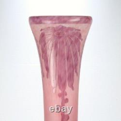 Huge Charles Schneider Le Verre Francais French Art Nouveau Glass Vase GL