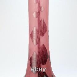 Huge Charles Schneider Le Verre Francais French Art Nouveau Glass Vase GL