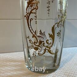 Huge Pair Antique French Raised Gilt Baccarat / Saint Louis Crystal Glass Vases