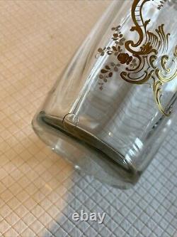 Huge Pair Antique French Raised Gilt Baccarat / Saint Louis Crystal Glass Vases
