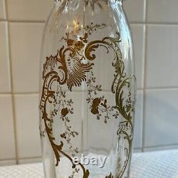 Huge Pair Antique French Raised Gilt Baccarat / Saint Louis Crystal Glass Vases