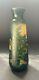 Interesting Galle French Etched Glass Vase 10.5 high