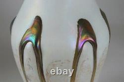 Iridescent Art Glass Vase by Marcel Saba / French Mid-Century 1970's / Large