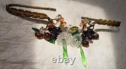 Italian French Vaseline Fruit Curtain Tiebacks, Large Size