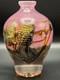 Jean Claude Novaro Studio Art Glass Vase Pink with Gold Foil French Hand Blown 7.5