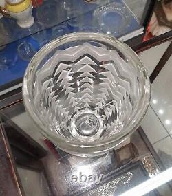 Jean Luce French Art Deco Clear Etched Glass Vase