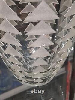 Jean Luce French Art Deco Clear Etched Glass Vase