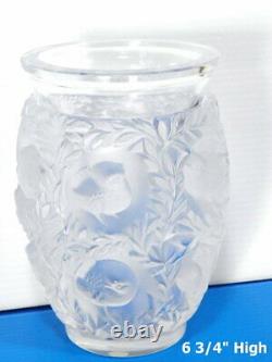 LALIQUE BAGATELLE Frosted VASE ETCH SIGNED