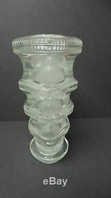 LALIQUE Clear & Frosted Crystal SAINT MARC 6.5 Art Glass Vase