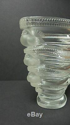 LALIQUE Clear & Frosted Crystal SAINT MARC 6.5 Art Glass Vase