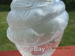 LALIQUE Crystal'MARINA' Vase in Original BOXTarpon SeriesMarine Life Fish