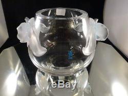 LALIQUE Crystal ORCHIDEE VASE Orchid Opalescent/Clear